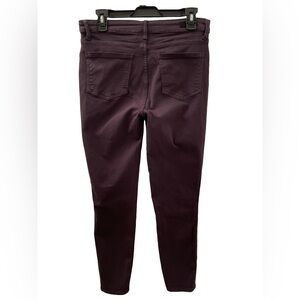 Kut from the Kloth High Rise Skinny Faux Suede Brown Dark Eggplant 5 Pocket Zip